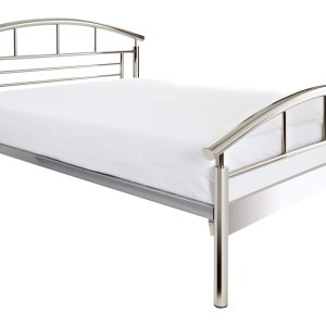 Jupiter Shiny Nickel Metal Bed Frame