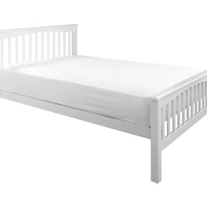 Sally White Wooden Bed Frame Mid-Height Foot End