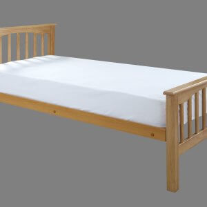 Sally Beech Wooden Bed Frame Mid-Height Foot End