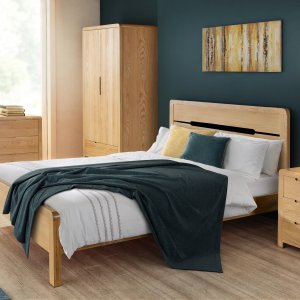 Linear Natural Oak Bed Frame