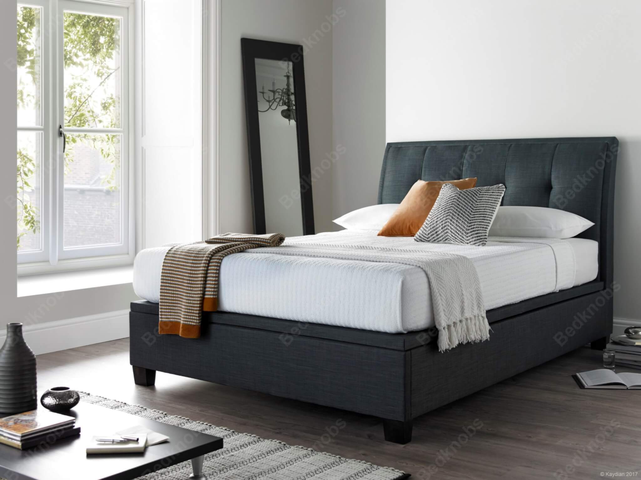 noble ottoman bed frame marbella grey