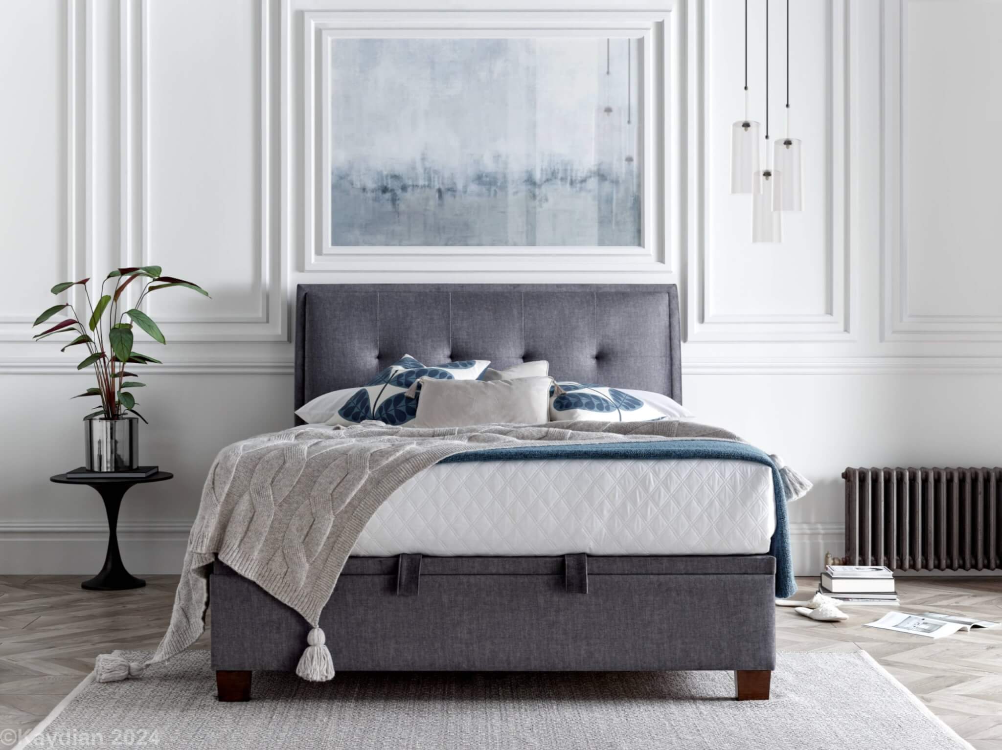 noble ottoman bed vogue grey