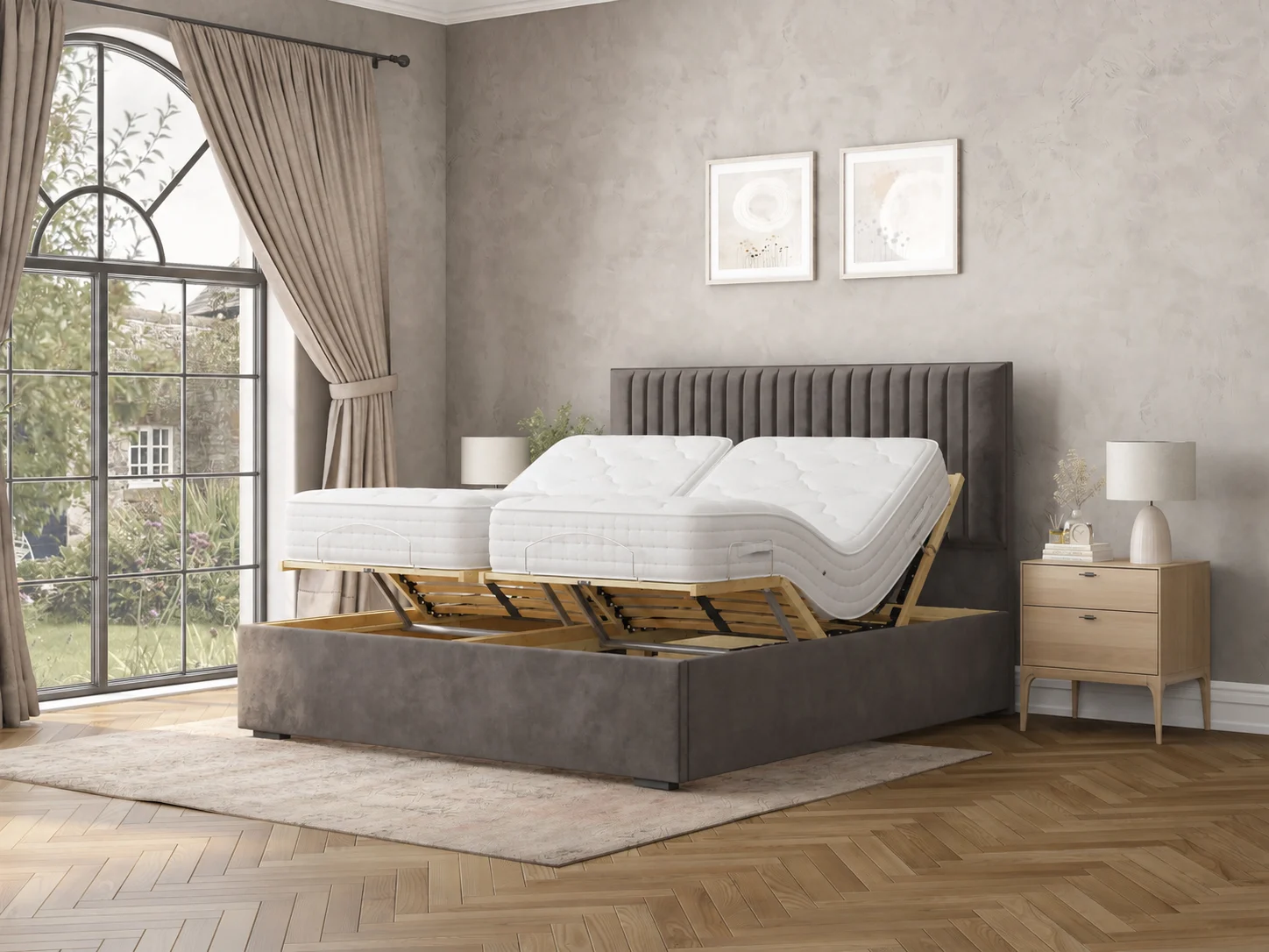 Aura in Roomset - 8 Adjustable-Both Head & FootEnds Raised